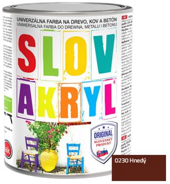 SLOVAKRYL - Univerzálna vodou riediteľná farba 0,75 kg 0230 - hnedá