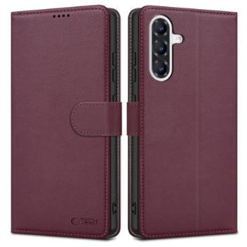 Tech-Protect Wallet knižkové puzdro na Samsung Galaxy A56 5G, bordové