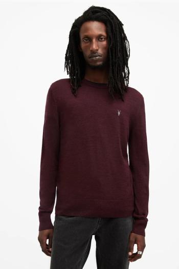 Vlnený sveter AllSaints MODE pánske, šedá farba, M002KZ