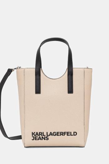 Kabelka Karl Lagerfeld Jeans béžová farba, A2W30146