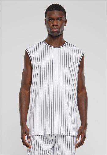 Urban Classics Striped Mesh Tanktop white/black - S