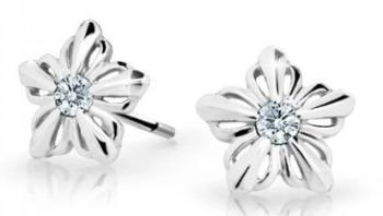 Cutie Jewellery Detské kvietkové náušnice z bieleho zlata C2238-30-X-2 biela