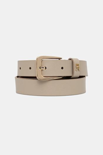 Kožený opasok Tommy Hilfiger béžová farba, AW0AW17767