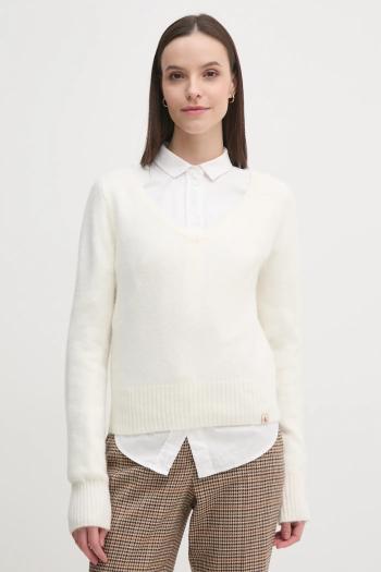Sveter s prímesou vlny Calvin Klein Jeans dámsky, biela farba, J20J224801