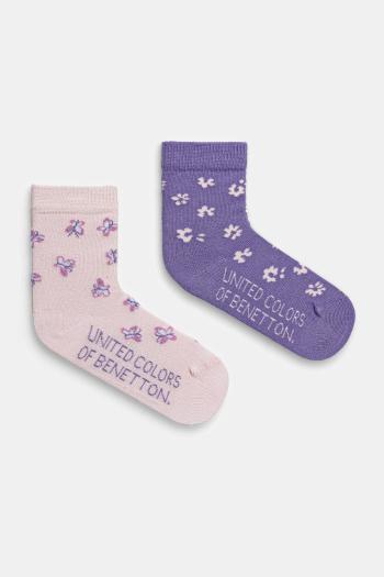 Detské ponožky United Colors of Benetton 2-pak fialová farba, 6AO307045