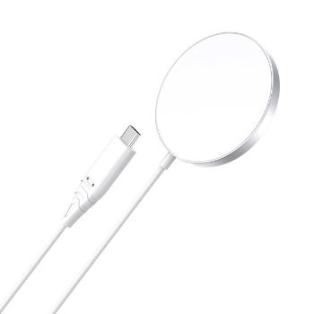 CHOETECH T518 15W Bezdrôtová nabíjačka s MagSafe biela-strieborná