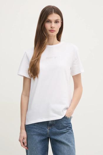 Bavlnené tričko Calvin Klein dámske, biela farba, K20K208294