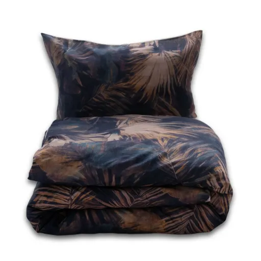 Obliečky zo zmesi bavlny a ľanu Vodné listy, 160 x 200 cm, 2 ks 70 x 80 cm