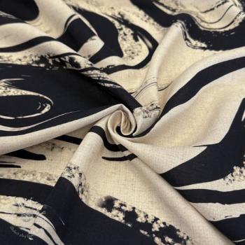 Viskóza s ľanom Swirls design B