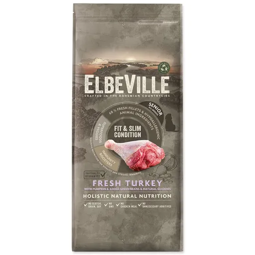 Krmivo ELBEVILLE Senior All Breeds Fit and Slim Condition Fresh Turkey 11,4kg
