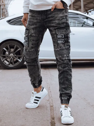 Šedé pánske cargo nohavice Dstreet ux4239,skl.7