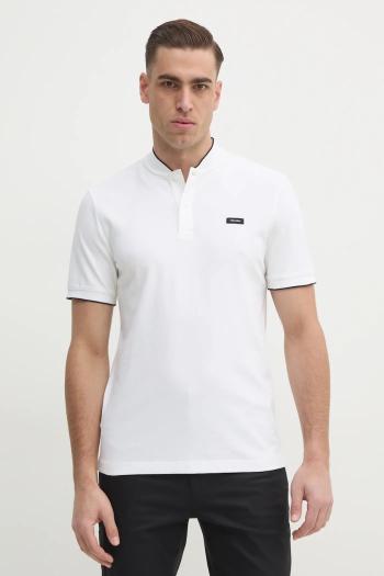 Polo tričko Calvin Klein pánske, biela farba, jednofarebné, K10K114139