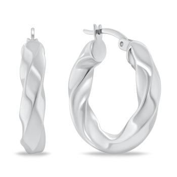Brilio Silver Strieborné brúsené kruhy EA1148W