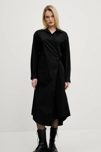 Šaty Diesel D-ELPHI-LONG DRESS čierna farba, midi, rovný strih, A16843.0IMAL