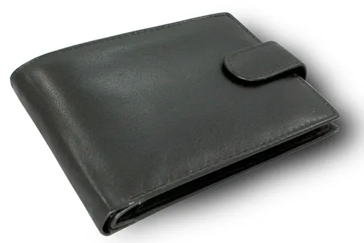 Čierna pánska kožená peňaženka so zápinkami 513-4404-60