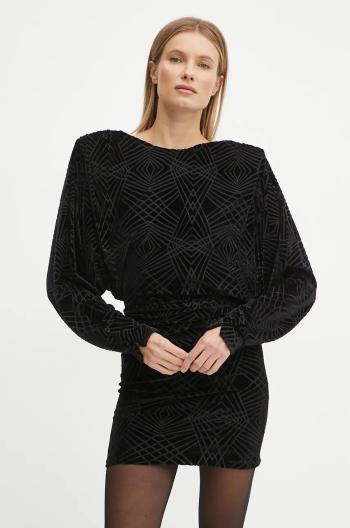 Zamatové šaty Pinko čierna farba, mini, priliehavé, 104482 A29H