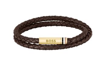 Hugo Boss Dvojitý kožený náramok Ares 1580670 19 cm