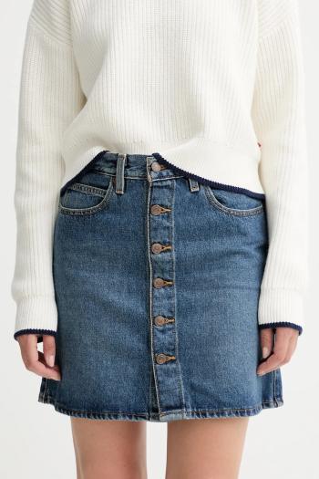 Rifľová sukňa Levi's modrá farba, mini, áčkový strih, 003RO