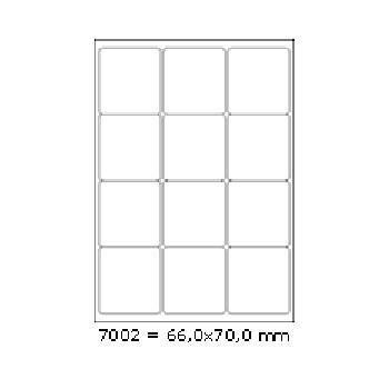 Samolepiace etikety 66 x 70 mm, 12 etikiet, A4, 100 listov