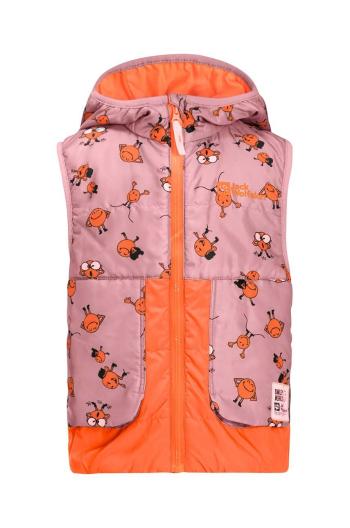 Detská vesta Jack Wolfskin SMILEYWORLD AOP VEST ružová farba
