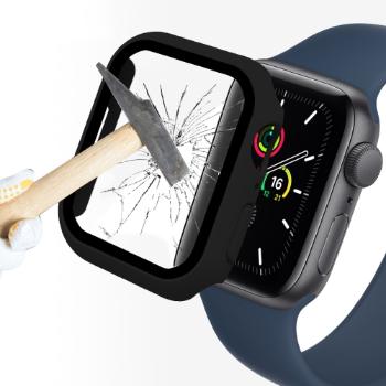 ENKAY Obal s tvrdeným sklom pre Apple Watch 9 / 8 / 7 (41mm) čierny