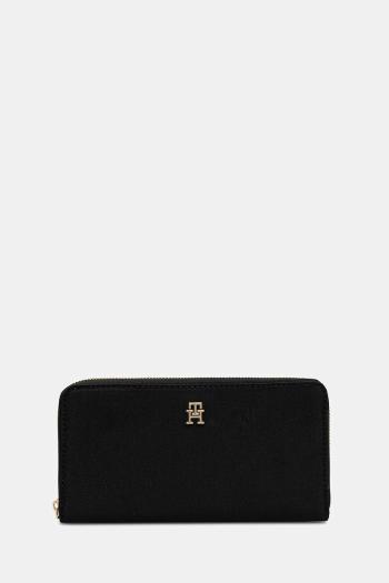 Peňaženka Tommy Hilfiger dámska, čierna farba, AW0AW17750