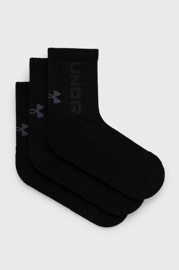 Ponožky Under Armour 3-pak čierna farba, 1373084, 1373084