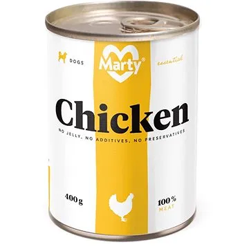 MARTY Essential pre psov 100 % mäso – kuracie 400 g (8595174340042)