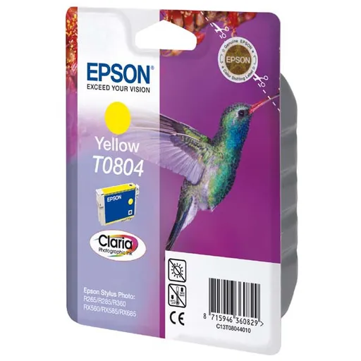 Epson originál ink C13T08044011, yellow, 7,4ml, Epson Stylus Photo PX700W, 800FW, R265, 285, 360, RX560, žltá