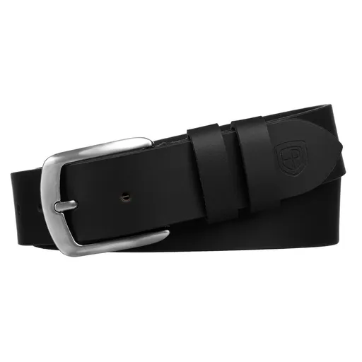 Elegantný čierny pánsky kožený opasok z prírodnej kože - Peterson