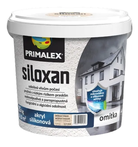 PRIMALEX SILOXAN - Roztieraná pastovitá omietka biela 25 kg (hladená 1,5 mm)