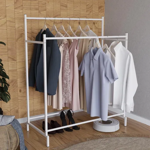 VCM Věšák na oblečení Labol L, bílý