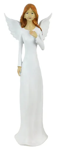 MAKRO - Soška biely anjel 32cm, polyrezin