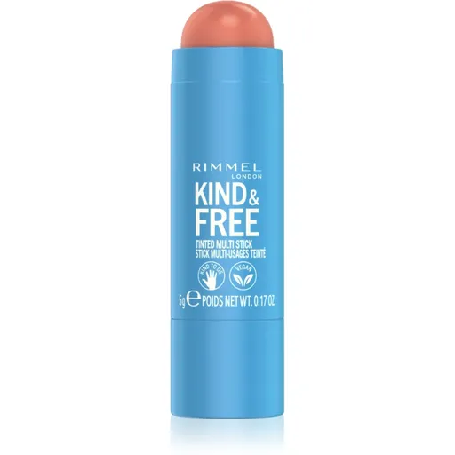 Rimmel Kind & Free multifunkčné líčidlo na oči, pery a tvár odtieň 002 Peachy Cheeks 5 g