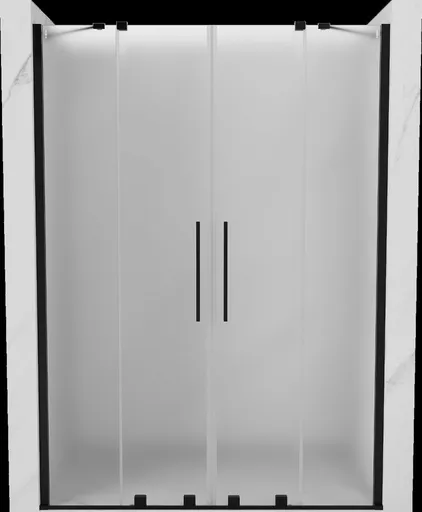 MEXEN/S - Velar Duo posuvné sprchové dvere 160, dekor, čierna 871-160-000-32-70