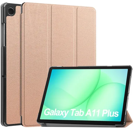 LEATHER Zaklápací kryt pre Samsung Galaxy Tab A11+ ROSE GOLD