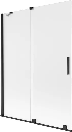 MEXEN/S - Velar dvojkrídlová posuvná vaňová zástena 130 x 150, dekor, čierna 896-130-000-31-70