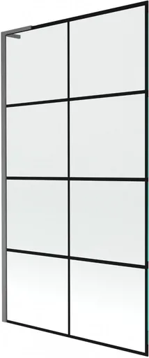 MEXEN/S - Next L vaňová zástena FIX 100 x 150, čierna vzor, grafit kartáčovaná 895-100-000-03-77-66