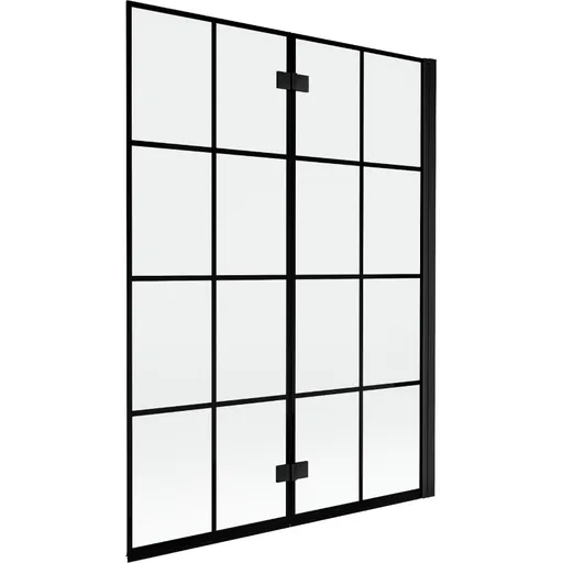 MEXEN - MIST vaňová zástena 130x150 cm 6mm 2-s, čierna, dekor, pravá 8A9-130-002-70-77-P