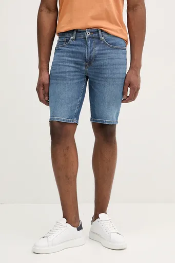 Rifľové krátke nohavice Pepe Jeans SLIM SHORT HATCH