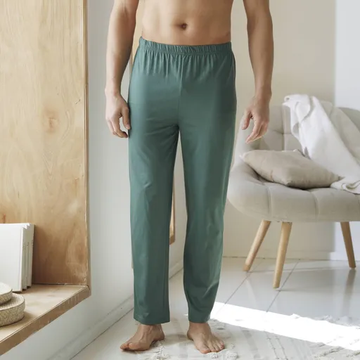Jednofarebné dlhé pyžamové nohavice