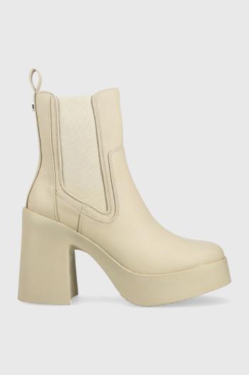 Topánky chelsea Steve Madden Climate dámske, béžová farba, na podpätku,