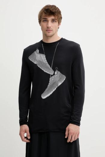 Tričko s dlhým rukávom MM6 Maison Margiela x Salomon čierna farba, s potlačou, SH0GC0052.M20101