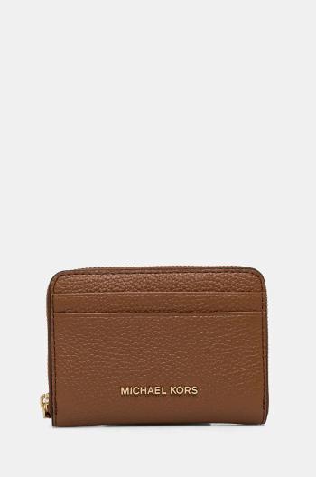 Kožená peňaženka MICHAEL Michael Kors dámska, hnedá farba, 32T4GJ6Z5L