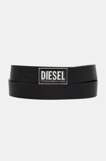 Kožený opasok Diesel B-GLOSSY II pánsky, čierna farba, X09945.PR227