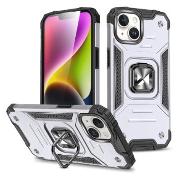 MG Ring Armor kryt na iPhone 15, strieborný