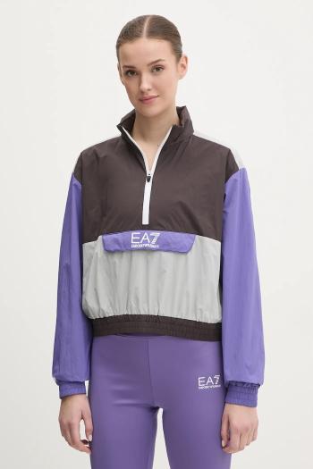 Tréningová bunda EA7 Emporio Armani hnedá farba, prechodná, oversize, AF12453.7W000246