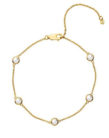 Hot Diamonds Pozlátený náramok s topazmi a pravým diamantom Gemstone DL698
