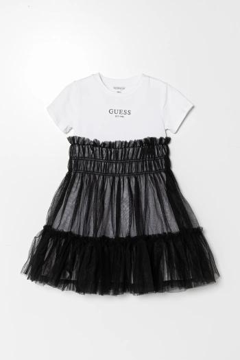 Dievčenské šaty Guess čierna farba, midi, áčkový strih, J5RK18 K6YW0