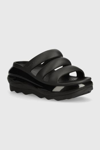 Šľapky Crocs Mega Crush Triple Strap dámske, čierna farba, na platforme, 209842